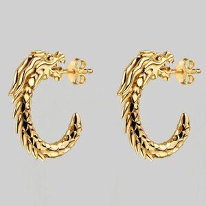 Jewelry Archives - Regal Rose Gold Dragon Hoop Earrings